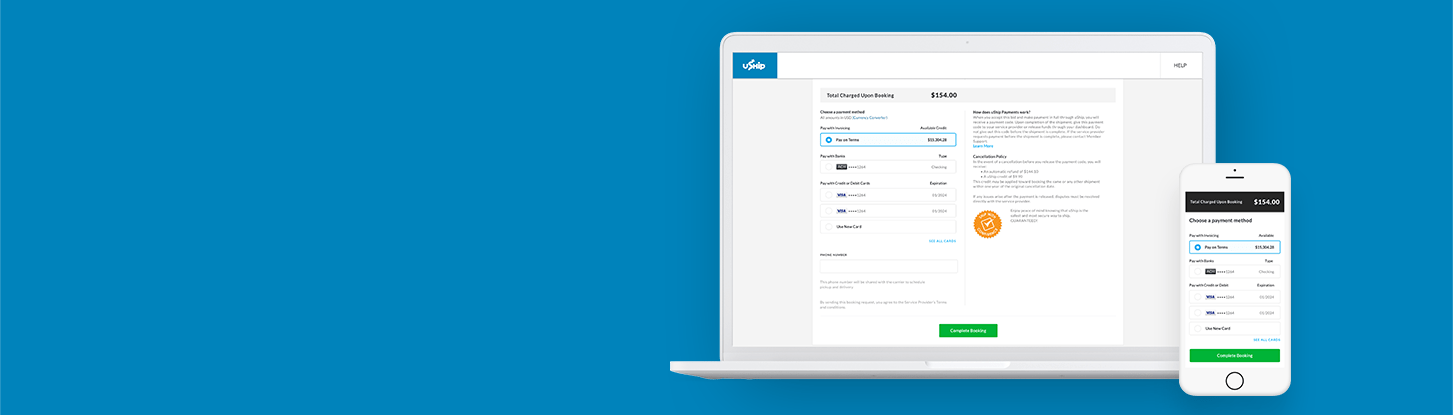 uShip Credit Payment Methods Redesigned